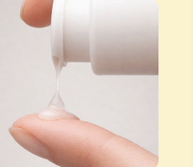 Functional gel formula applied to a fingertip
